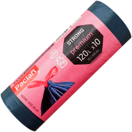 Saci menajeri de gunoi, cu snur, rezistenti, 120 l, 10 buc, Paclan Premium, 70 x 100 cm